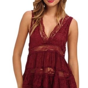 Free people merlot lace tank